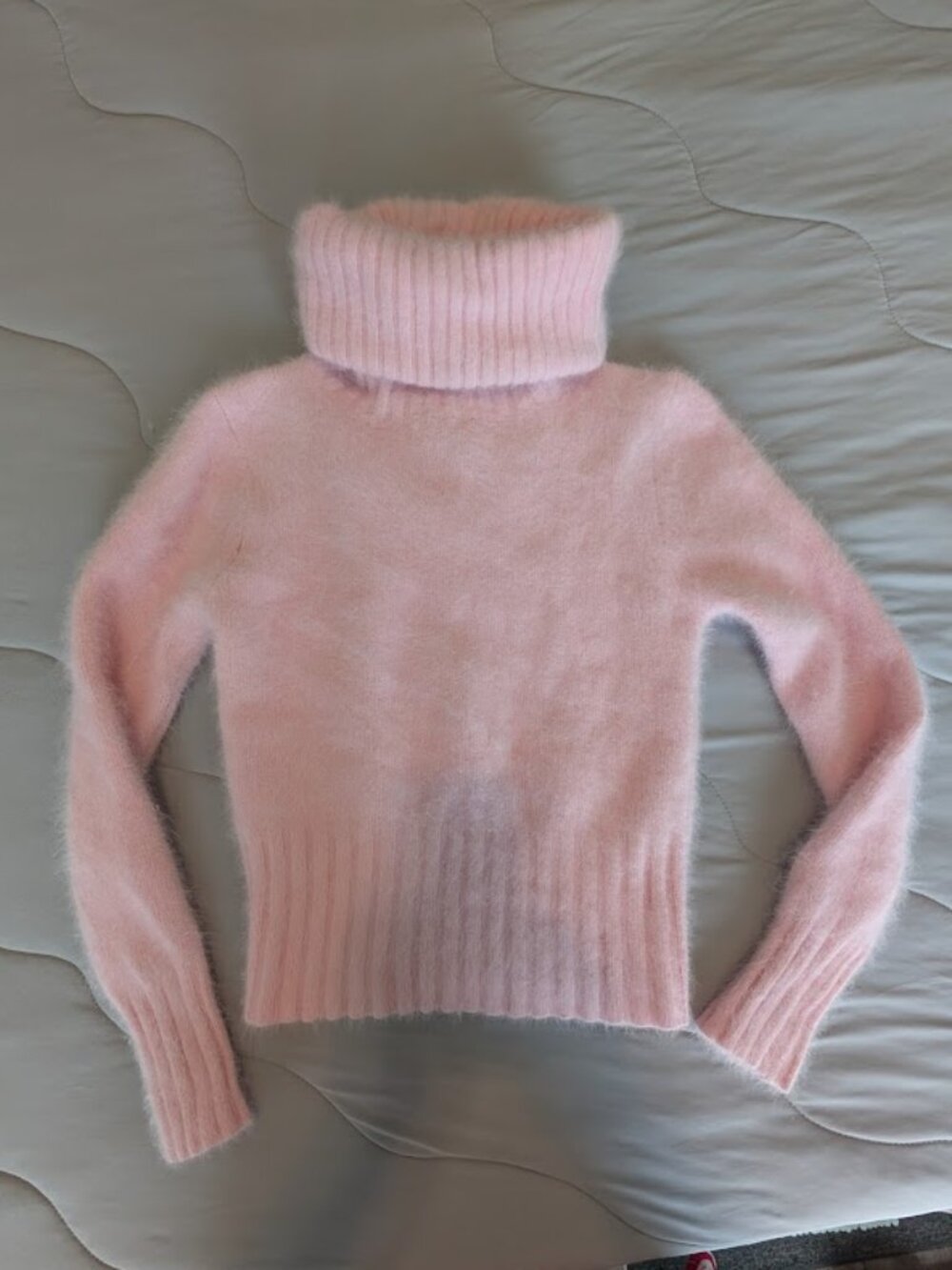 Lucidity Cozy Pink Soft Angora Rabbit Hair Blend Turtleneck Sweater Sz M